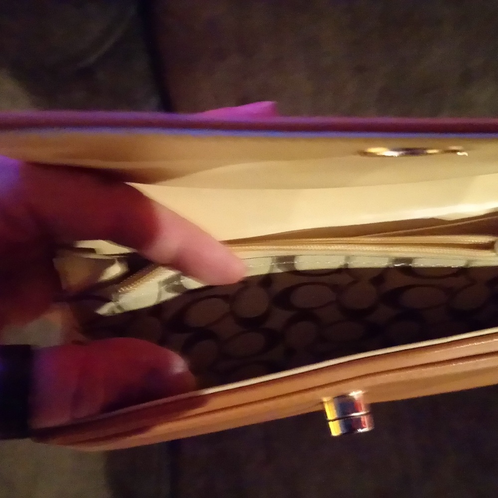 Large, Tan Coach Wallet - Picture 4 of 7